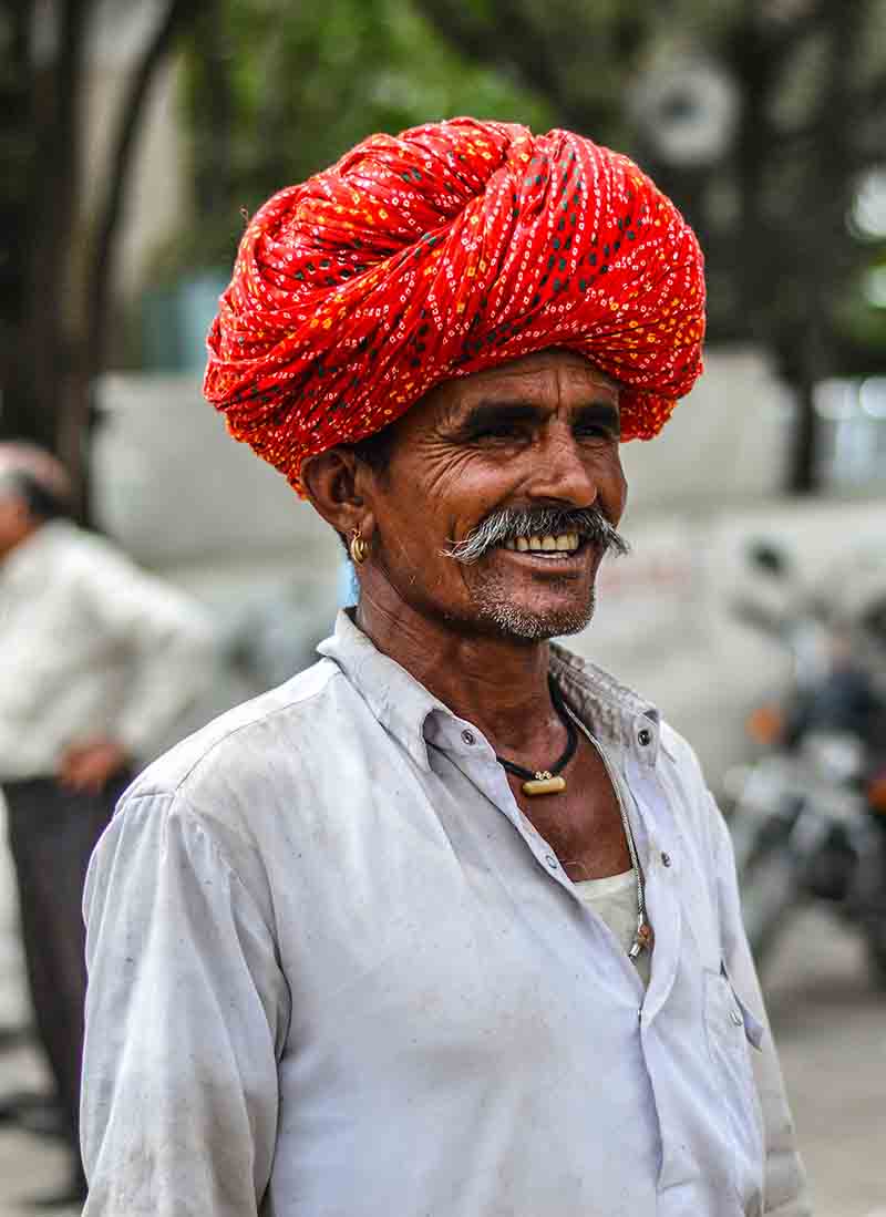 The pride of Rajasthani men- turban. A traditional Rajasthani man