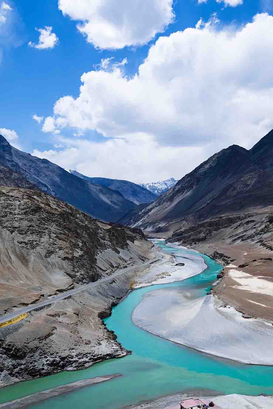 The confluence of Indus & Zanskar rivers of Leh & Ladakh I Trans- Himalayas tour to India I Sangam Leh & Ladakh